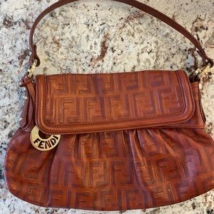 Vintage Embossed Fendi Leather Bag